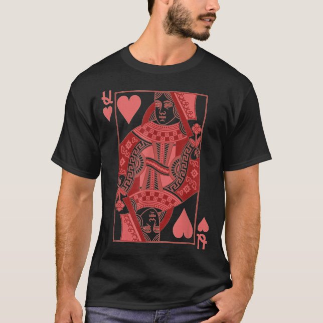 Queen Of Hearts Valentines Day Cool V-day Couple M T Shirt (Framsida)