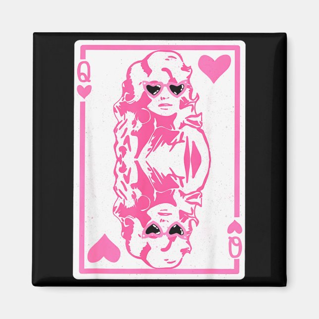 Queen Of Hearts Valentines Day  Magnet (Framsidan)