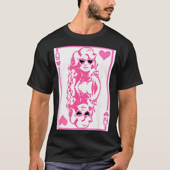 Queen Of Hearts Valentines Day  T Shirt (Framsida)