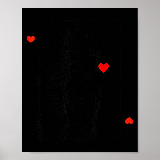 Queen Of Hearts Women Vintage Valentines Day  Poster (Framsidan)