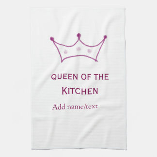 queen of kitchen mauve crown cook chef name kökshandduk