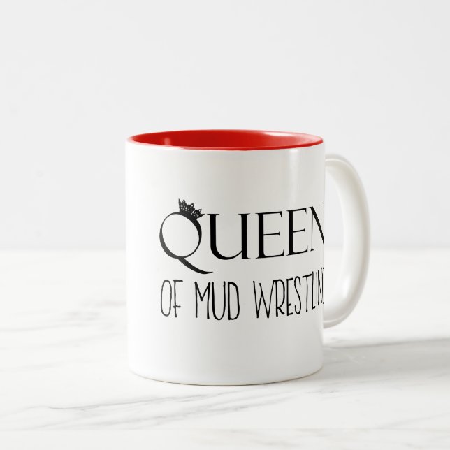 ’QUEEN of Lera Wrestling’ Två-Tonad Mugg (Framsida höger)