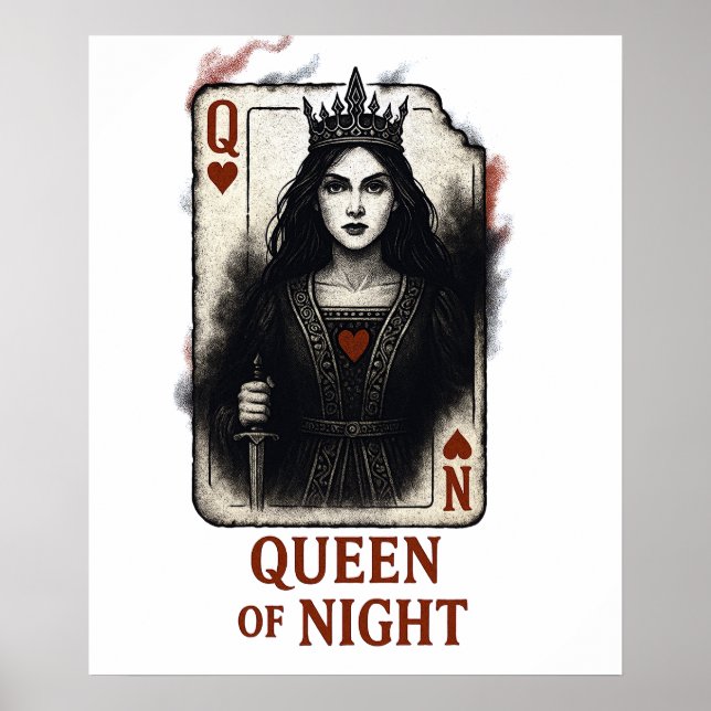Queen of Night-Dark Fantasy Playing Card Poster (Framsidan)