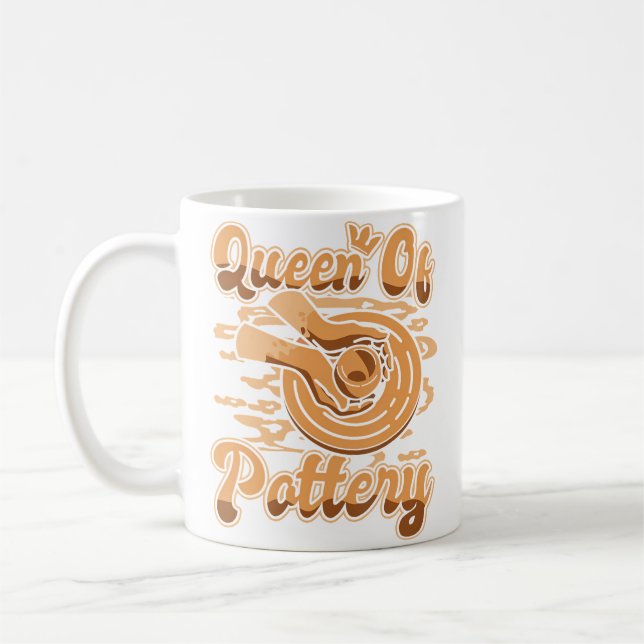 Queen Of Pottery Pottery Pro Wheel Hobby Lover Pot Kaffemugg (Vänster)