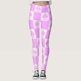 Queen of Spades Leggings Cute Rosa Checkerss QoS