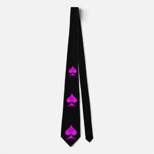 Queen of Spades Neck Tie Magenta Black QoS Dreams Slips