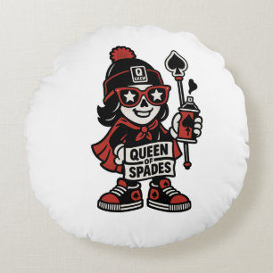 Queen of Spades Street Mascot - Pro Grind Edition Rund Kudde