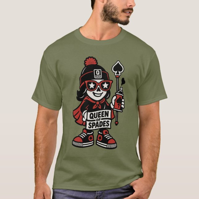 Queen of Spades Street Mascot - Pro Grind Edition T Shirt (Framsida)
