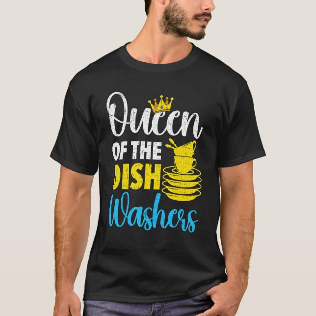 Queen Of The Dishwashers Dishwashing Profession Jo T Shirt (Framsida)