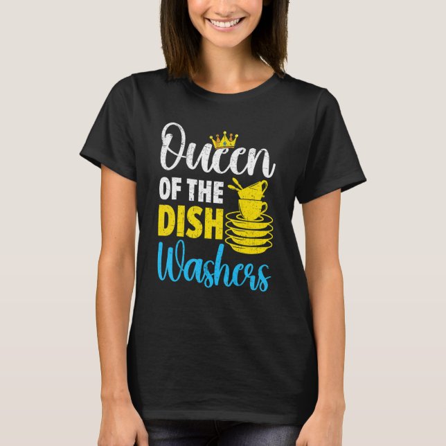 Queen Of The Dishwashers Dishwashing Profession Jo T Shirt (Framsida)
