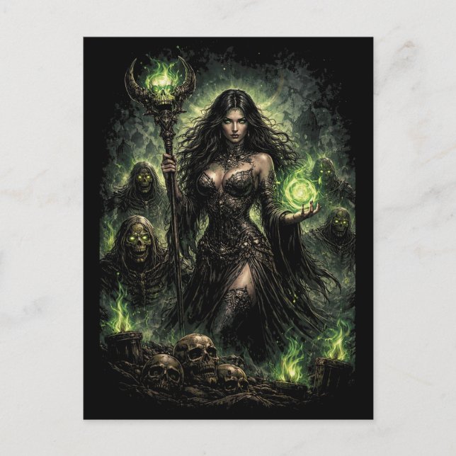 Queen of the Green Flame Vykort (Framsida)