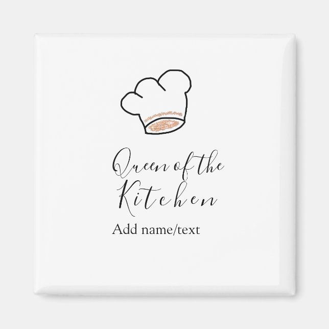 Queen of the kitchen chef cooking add name crown  magnet (Framsidan)