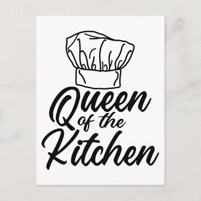 Queen Of The Kitchen Cooking Lover Funny Chef Vykort (Framsida)