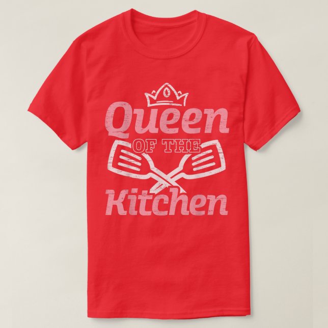 Queen Of The Kitchen Cooking Master Chef Hat Cook  T Shirt (Design framsida)