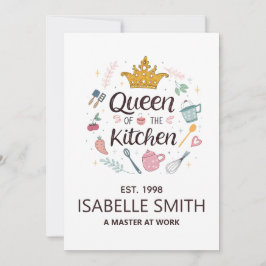 Queen of the Kitchen Custom Name Design Julkort