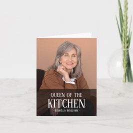 Queen of the Kitchen Editable Photo Name Design Helgkort