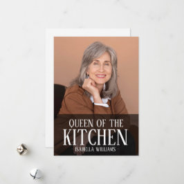 Queen of the Kitchen Editable Photo Name Design Julkort