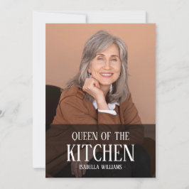 Queen of the Kitchen Editable Photo Name Design Julkort