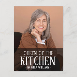 Queen of the Kitchen Editable Photo Name Design Vykort