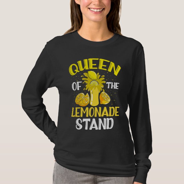 Queen of the Lemonade Stand Kiosk Summer Refreshme T Shirt (Framsida)