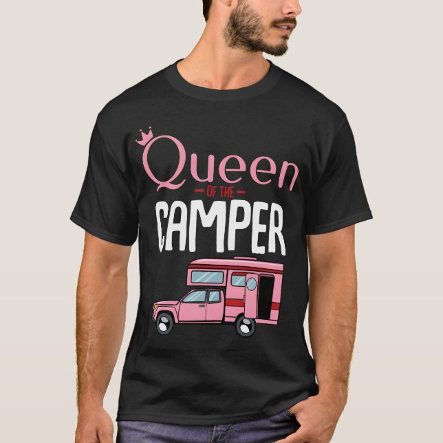 Queen Ofhe Camper Funny Camping Car Holiday funny T Shirt (Framsida)