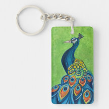 QUEEN & Peacock Acrylic Keychain, (dubbla-sided)
