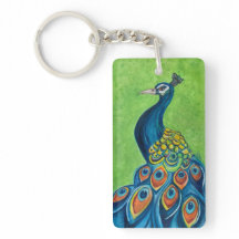 QUEEN & Peacock Acrylic Keychain, (dubbla-sided)