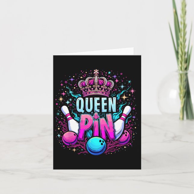 Queen Pin Shirt Bowlareare Bowling League for Bowl Kort (Framsida)
