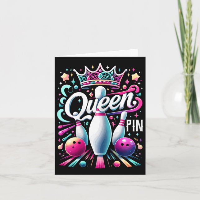 Queen Pin Shirt Bowlareare Bowling League for Bowl Kort (Framsida)