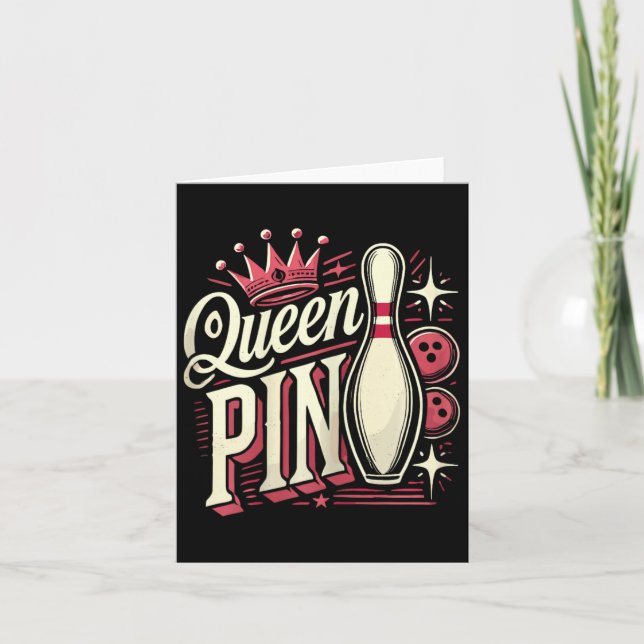 Queen Pin Shirt Bowlareare Bowling League for Bowl Kort (Framsida)