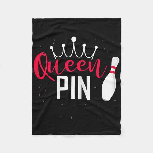 Queen Pin Shirt Bowler Bowling League For Bowling  Fleecefilt (Framsidan)