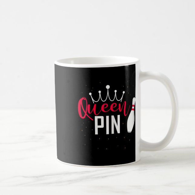 Queen Pin Shirt Bowler Bowling League For Bowling  Kaffemugg (Höger)