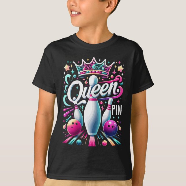 Queen Pin Shirt Bowler Bowling League For Bowling  T (Framsida)