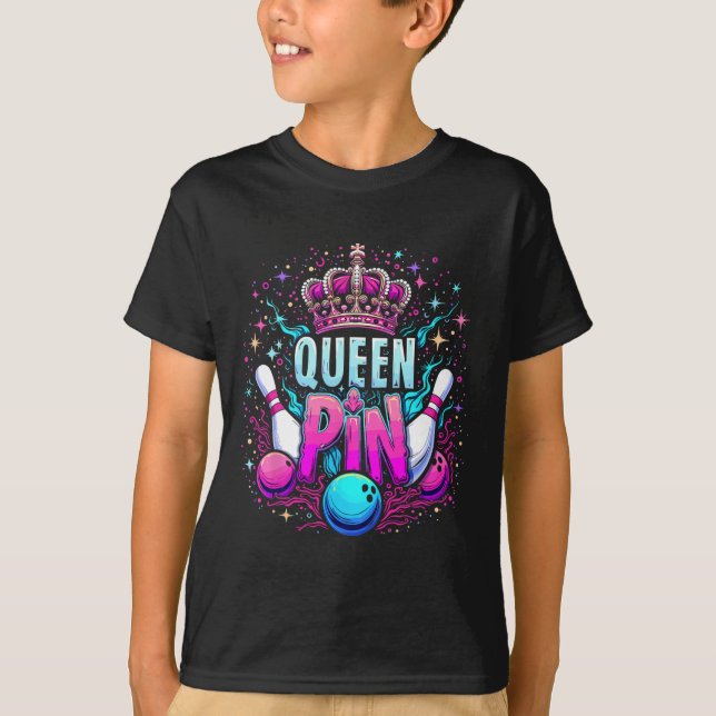 Queen Pin Shirt Bowler Bowling League For Bowling  T Shirt (Framsida)
