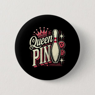 Queen Pin skjorta Bowler Bowling League För bowlin Knapp