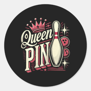 Queen Pin skjorta Bowler Bowling League För bowlin Runt Klistermärke