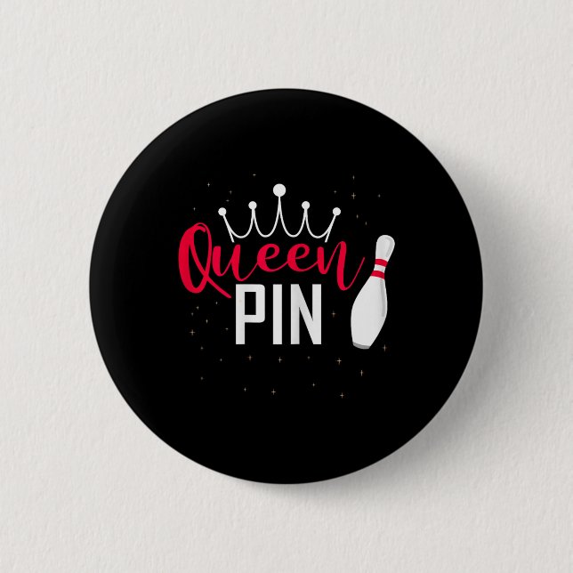Queen Pin Tröja Bowler Bowlingsällskap För Bowling Knapp (Framsida)