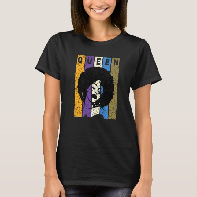 Queen Pride of African American Black Confident Af T Shirt (Framsida)