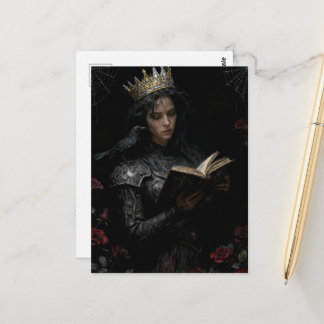 Queen Reading a Book Vykort