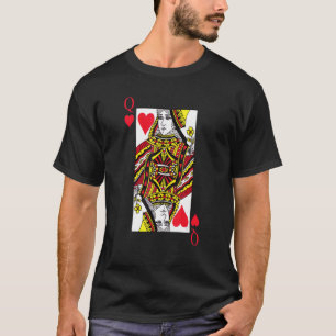 Queen Red Hearts Costume Blackjack Cards Poker 21 T Shirt