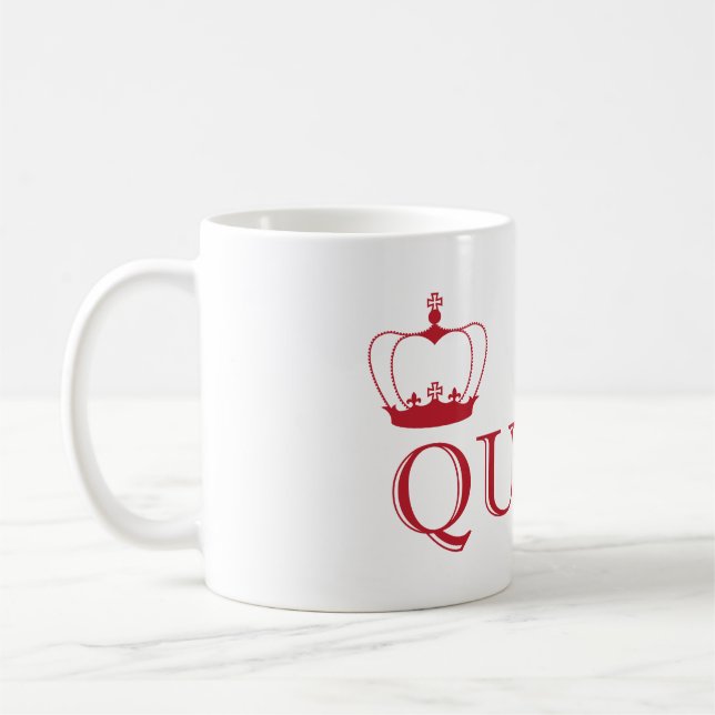 Queen Red Krona - anpassadet färg Kaffemugg (Vänster)