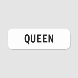 QUEEN Redigerbar text Namnbricka