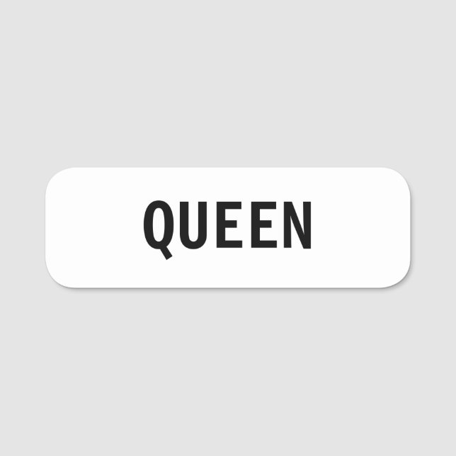 QUEEN Redigerbar text Namnbricka (Framsida)
