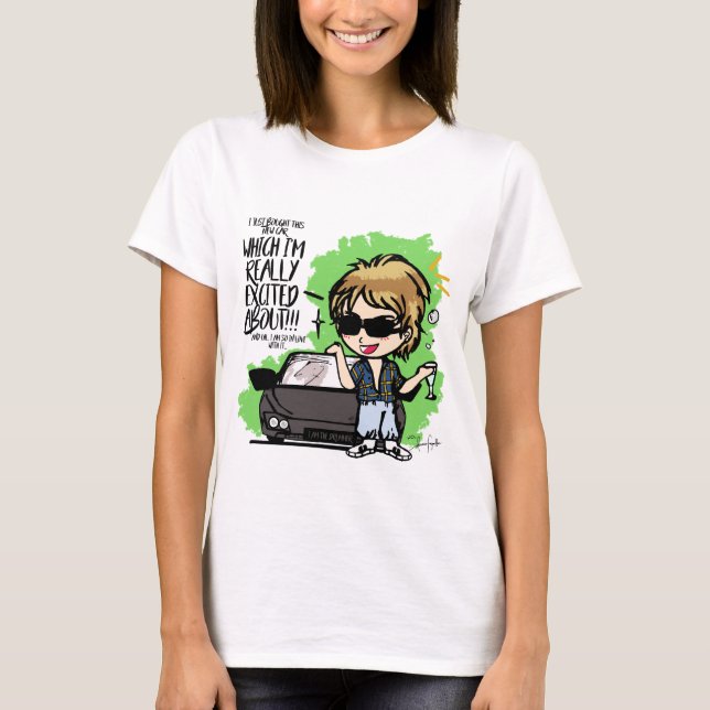 QUEEN Roger Taylor i kärlek med bilen! T Shirt (Framsida)