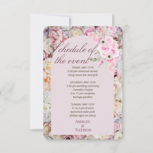 Queen Rosa Blommigt Arch Summer Rehearsal Inbjudan (Framsida)