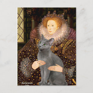 Queen - Russian Blue cat Vykort