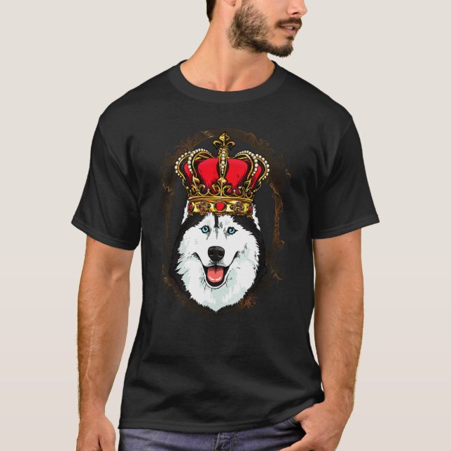 Queen Siberian husky Hund T Shirt (Framsida)