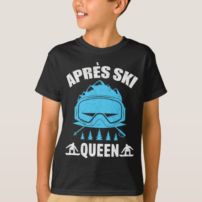 Queen Skiing Snowboard Winter Sports Apres Ski T Shirt (Framsida)