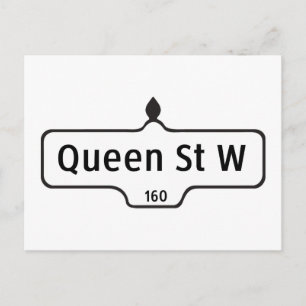 Queen Street Väster, Toronto Street Sign Vykort