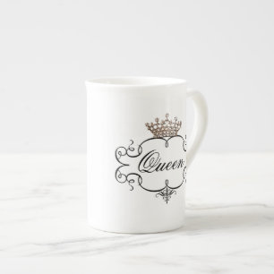 "Queen" Tiara China Muggar Benporslin Mugg